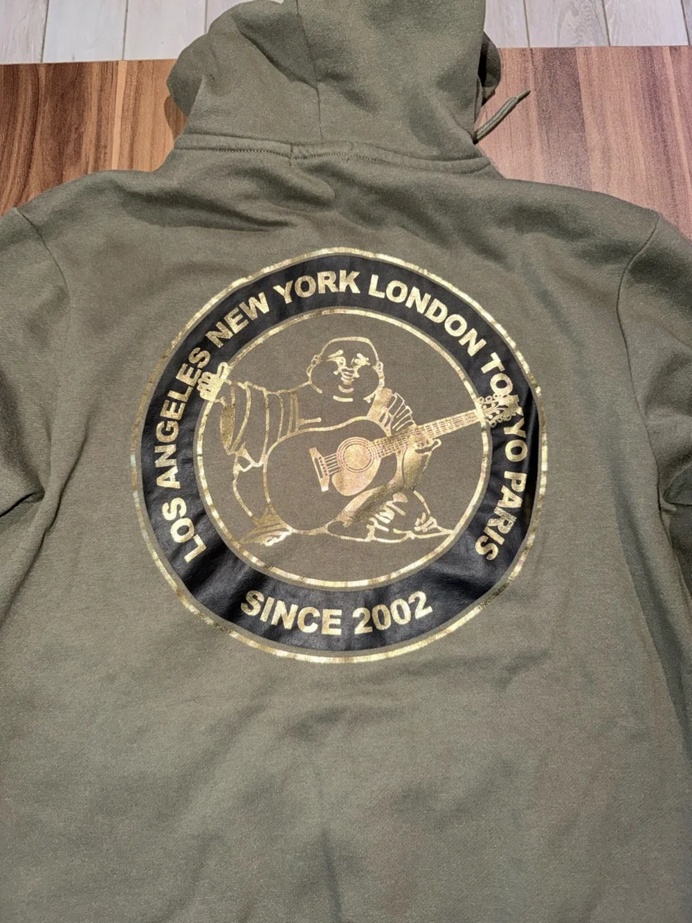 True Religion Olive Green Hoodie with Brand Tag